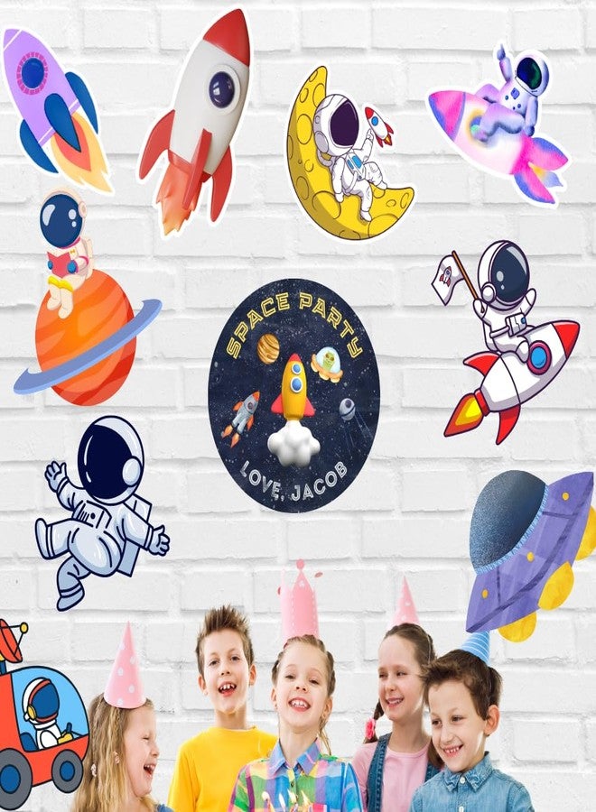 Yellow Nuts Personalized Space Astronaut Rocket Birthday Party Cutouts Big Size Home Kids Room Party Hall Decoration Walls Ceiling - Image 1